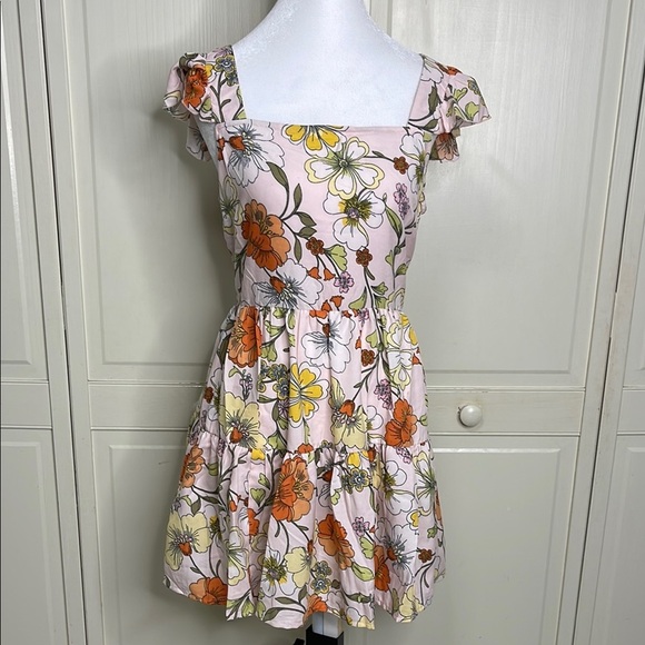 NWT Lottie & Holly Women’s Band Of Gypsies Mini Floral Summer Dress Size Large - Picture 1 of 11
